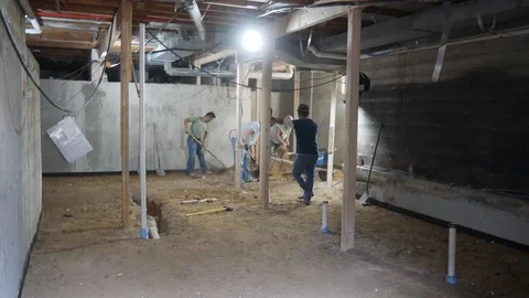 Basement Construction Stock Footage 123044790