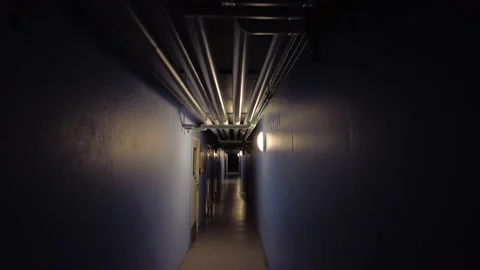 Basement corridor Stock Footage
