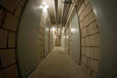 Basement corridor Stock Photos