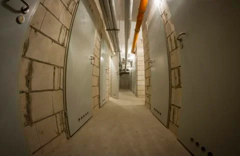 Basement corridor Stock Photos