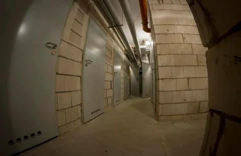 Basement corridor Stock Photos