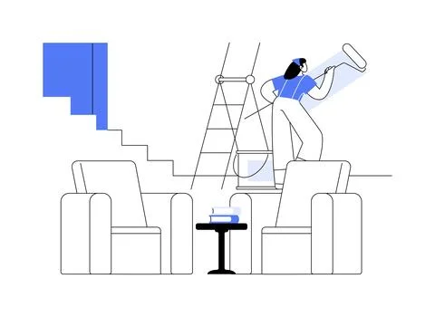 Basement finishing abstract concept vector illustration. Stock Illustration