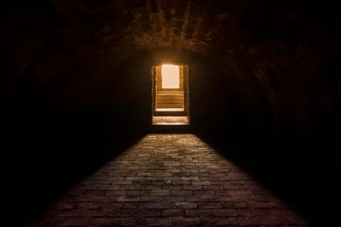 Basement interior with stone floor Stock Photos