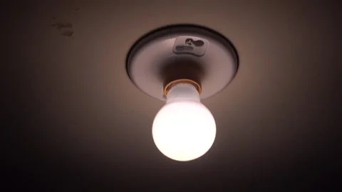 Basement Light In Earthquake Moving Around Stock Footage 247419104