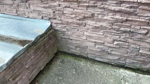 Basement opens in the building of the house has a window facing the street. The Stock Footage 316806240