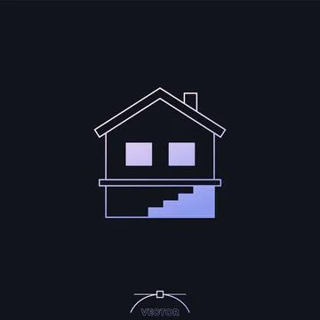 Basement or cellar icon with a house, vector Ilustración de archivo