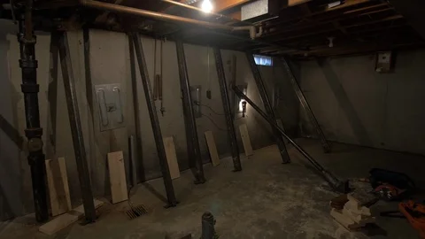 Basement Wall Supports Stock-Footage 100607170