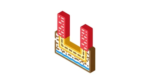 Basement waterproofing home maintenance isometric icon animation Stock Footage 327277028