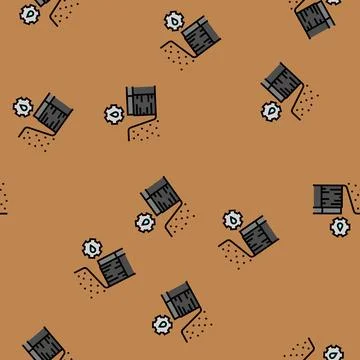 Basement waterproofing home maintenance vector seamless pattern Stock Illustration
