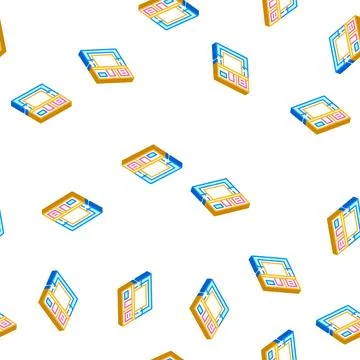 Basement waterproofing system isometric icon seamless pattern イラスト素材