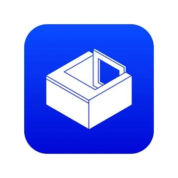 Basement window frame icon blue Stock Illustration