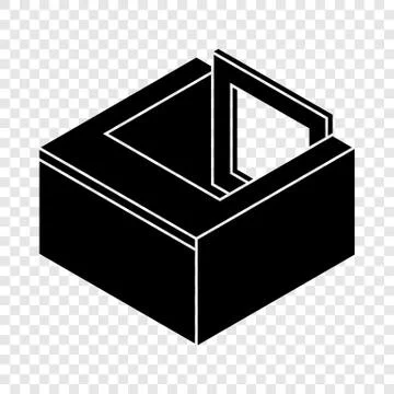 Basement window frame icon, simple black style Stock Illustration