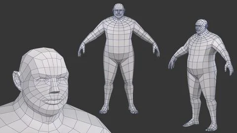 BaseMesh Male Fat ~ 3D Model ~ Download #234067552