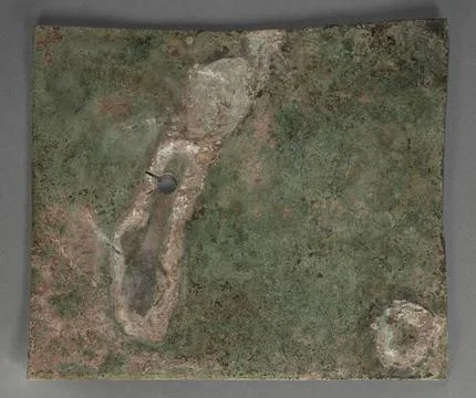 The baseplate is nearly square in shape, but two edges are noticeably conca.. 스톡 사진