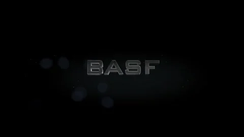 Basf 3D title word made with metal animation text on transparent black Stock Footage 255715027