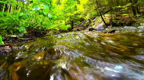 Bash Bish Falls: Running Water Slow Motion Stock Footage 39937757