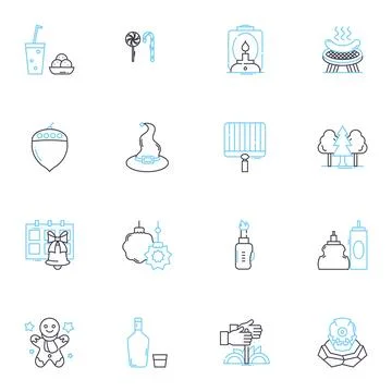 Bash linear icons set. Scripting, Shell, Terminal, Command, Linux, Ubuntu Stock-Illustration