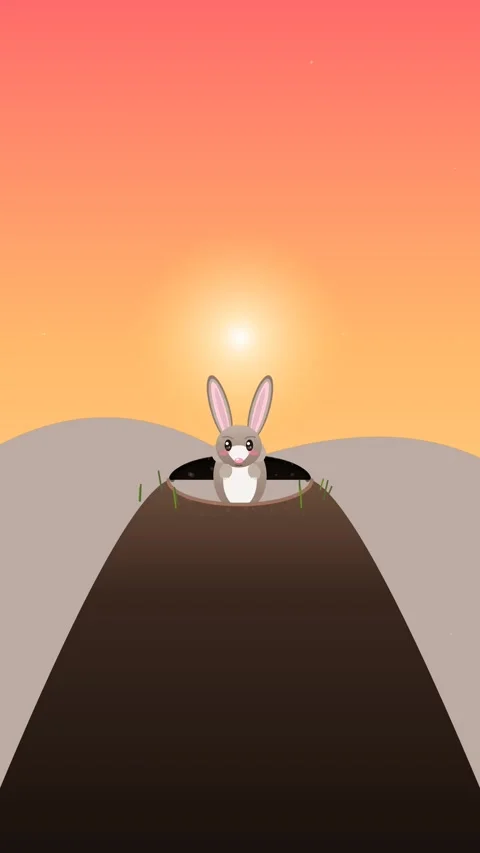 Bashful Burrowing Bilby Emerging From Dirt Hole Animation Stock Footage 331783272