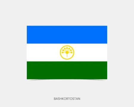 Bashkiria Rectangle flag icon with shadow. Stock Illustration
