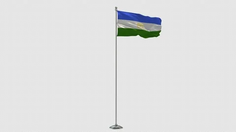 Bashkortostan 3D Illustration Of The Waving flag On Long  Pole With Alpha Video stock 161651429