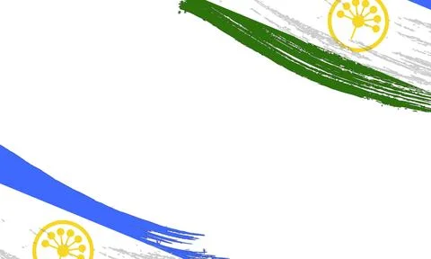 Bashkortostan Flag with Brush Stroke Effect, Grunge brush stroke. Watercolo.. Stock Illustration