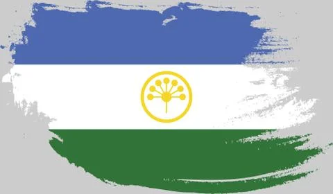 Bashkortostan Flag Grunge Abstract Brush Stroke Isolated On A White Background Stock Illustration