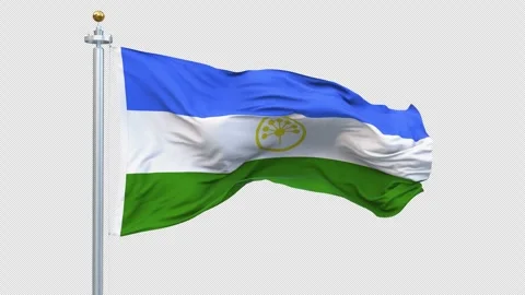 Bashkortostan flag waving looping with transparent background. Stock Footage 310417823