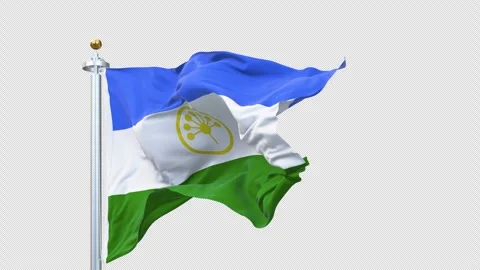 Bashkortostan flag waving looping with transparent background. 스톡 동영상 310417857