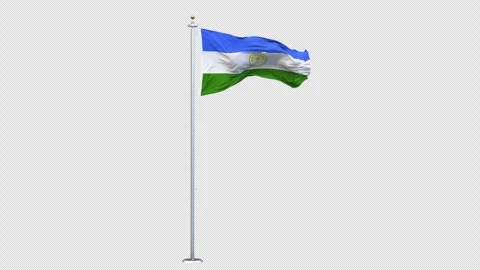 Bashkortostan flag waving looping with transparent background. 스톡 동영상 310417868