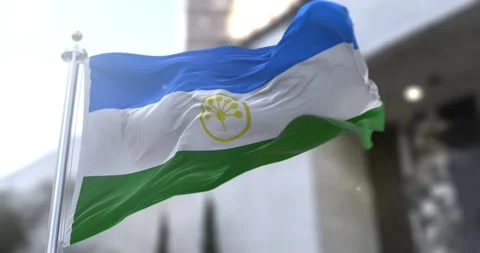 Bashkortostan flag waving-seamless-loop-4k-60fps Stock Footage 343802887
