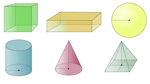 Basic 3D Geometric Shapes with Motion Lines Isolated on White Background Stock Footage 201413293
