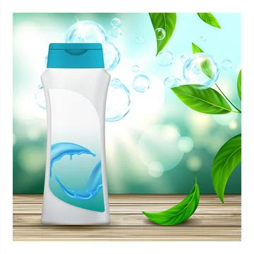 Basic Abstract Shampoo Promotional Poster Vector Illustration Stock Illustration