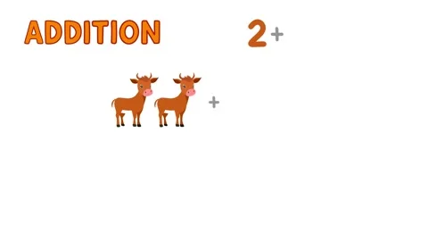 Basic addition, equation 2 + 1 = 3, concept of addition Stock Footage 308184845