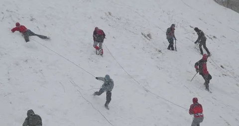 Basic Alpine Mountaineering Course Video stock 101843873