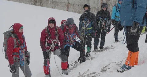 Basic Alpine Mountaineering Course Video stock 111478213