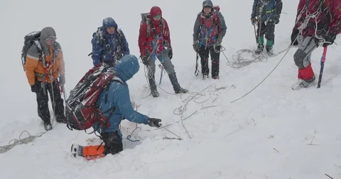 Basic Alpine Mountaineering Course Video stock 111528428