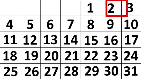 Basic Animation of a Month Calendar Video stock 46783411