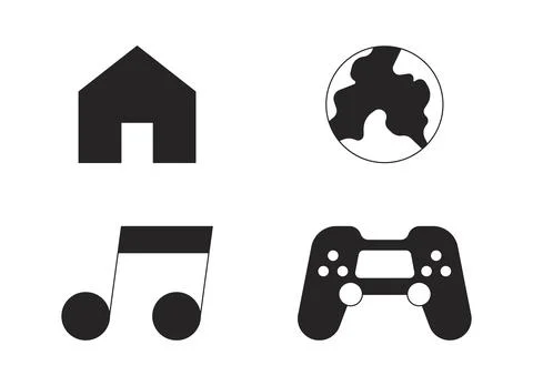 Basic app icons 2D line objects set Illustrazione stock