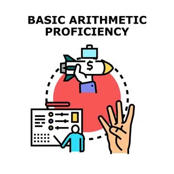 Basic arithmetic proficiency developing financial education concept Stock Illustration