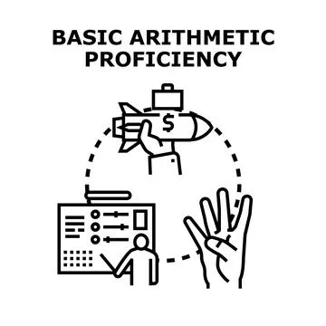Basic arithmetic proficiency developing financial education concept Stockillustratie