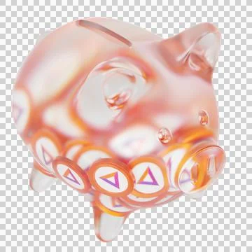Basic Attention Token (BAT) Glass piggy bank 3d illustration Stock Illustration