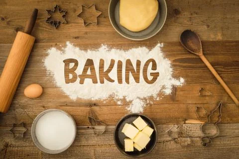 Basic baking ingredients Foto stock