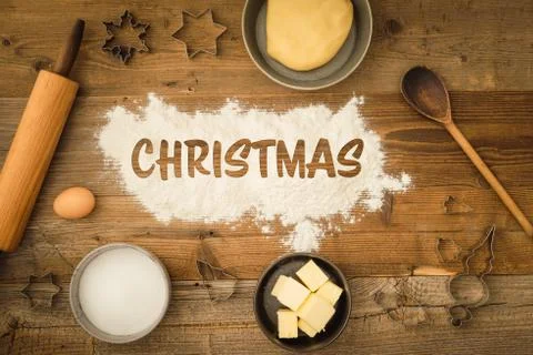 Basic baking ingredients Stock Photos