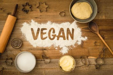 Basic baking ingredients Stock Photos