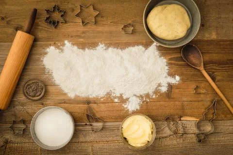 Basic baking ingredients Stock-Fotos