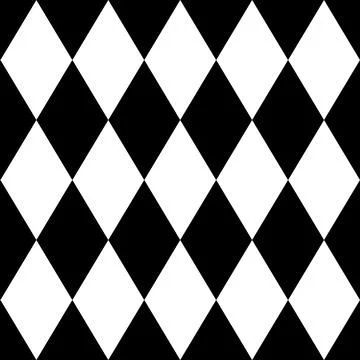 Basic Black and White Rhombus Geometric Square Seamless Pattern Stock Illustration