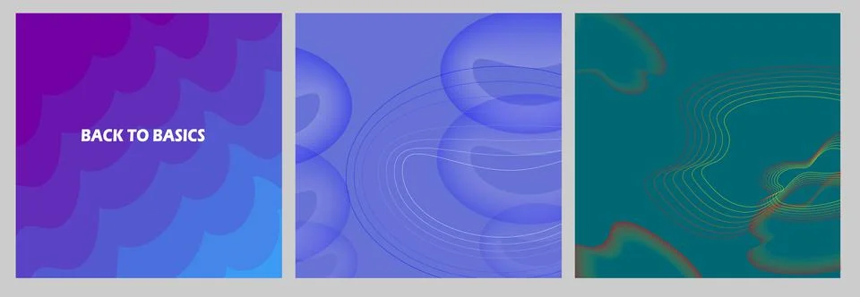 Basic Blank Curved Stripes Abstract Background Set Used For Color Brochure Ba Stock Illustration