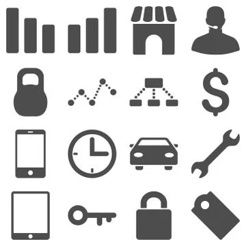 Basic business icons Stock Illustration