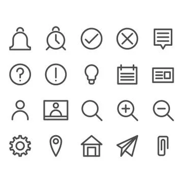 Basic business, internet web interface linear concepts Stock Illustration