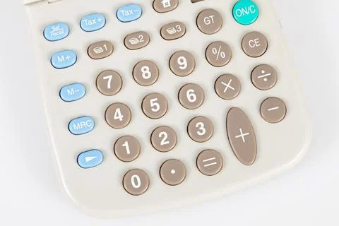 Basic calculating machine keyboard  technology for school maths accounting .. Stock Photos